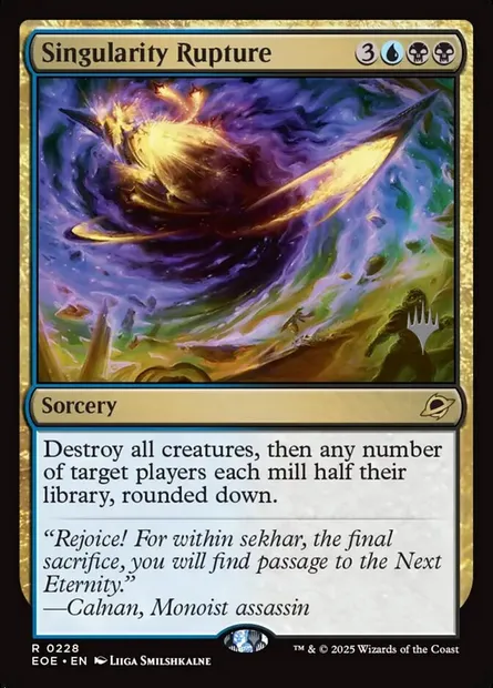 Rupture de singularité, carte Magic PEOE 228p — extension Edge of Eternities Promos