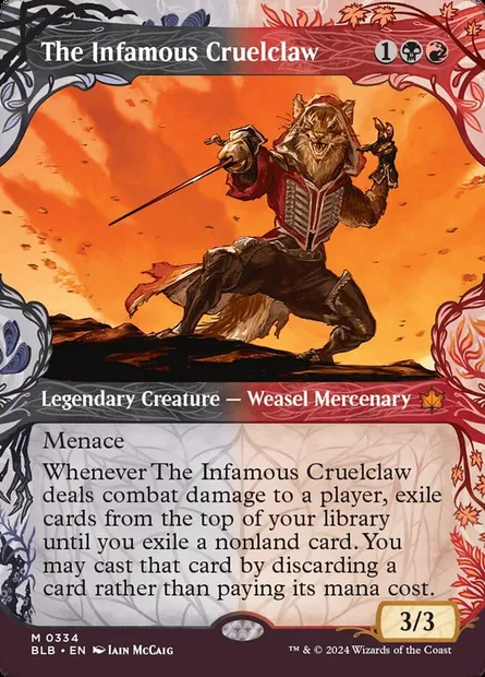 The Infamous Cruelclaw, Magic card BLB 334 — Bloomburrow set