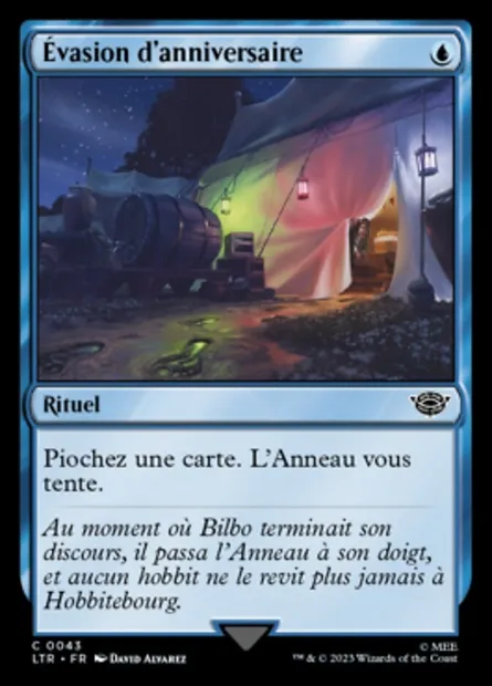 Évasion d'anniversaire, carte Magic LTR 43 — extension Le Seigneur des Anneaux : chroniques de la Terre du Milieu