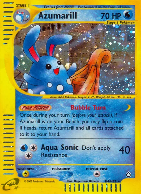 Azumarill, Pokémon card AQ H04 — Aquapolis set