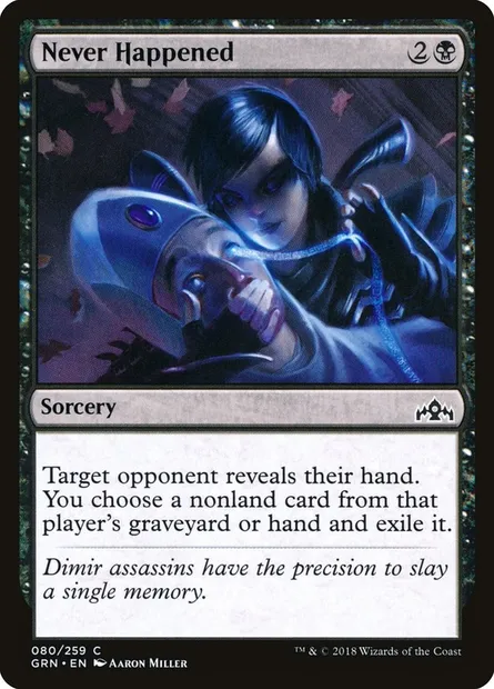 Never Happened, Magic card GRN 80 — Guilds of Ravnica set