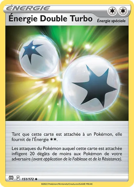 Énergie Double Turbo, carte Pokémon BRS 151 — extension Stars Étincelantes