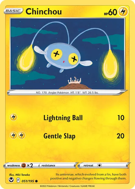 Chinchou, Pokémon card SIT 051 — Silver Tempest set