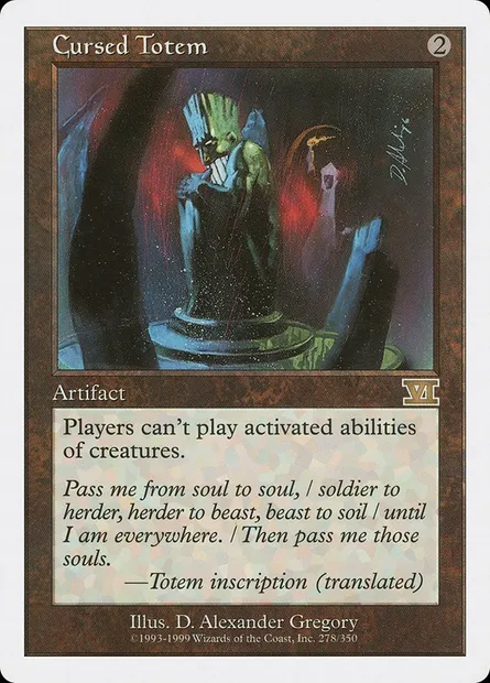 Cursed Totem, Magic card 6ED 278 — Classic Sixth Edition set
