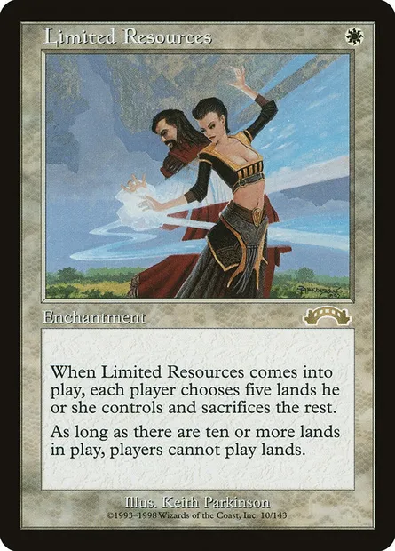 Limited Resources, Magic card EXO 10 — Exodus set