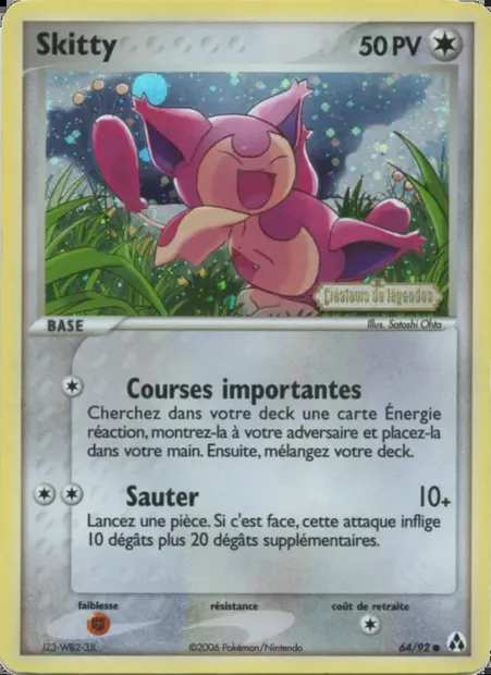 Skitty, carte Pokémon LM 64 — extension EX Créateurs de légendes