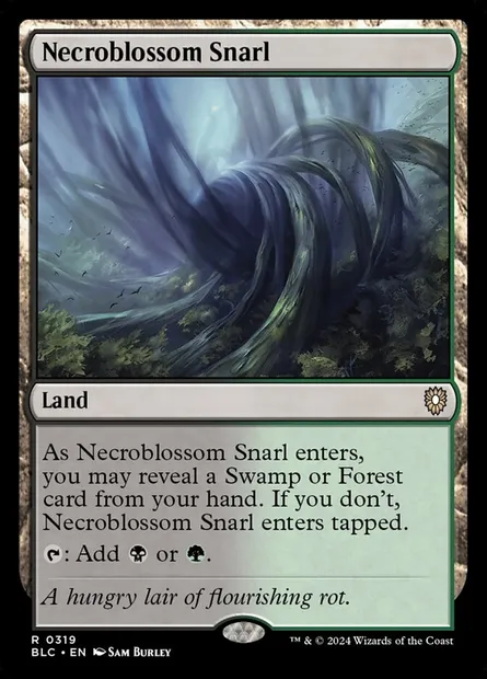 Necroblossom Snarl, Magic card BLC 319 — Bloomburrow Commander set