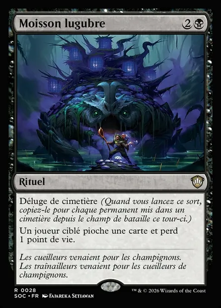 Moisson lugubre, carte Magic SOC 28 — extension Secrets of Strixhaven Commander