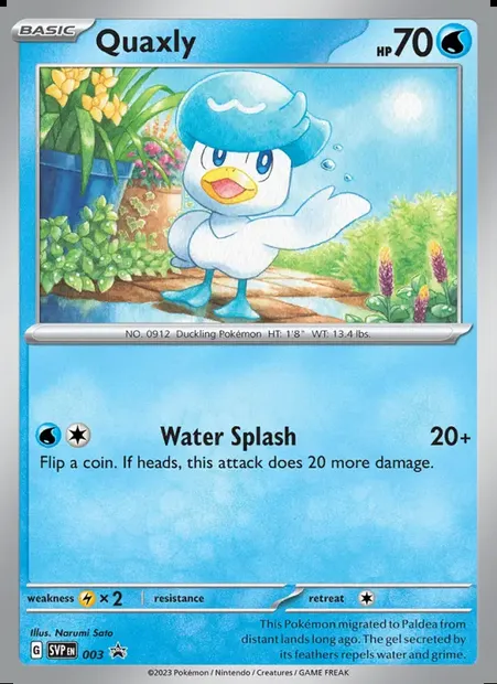 Quaxly, Pokémon card PR-SV 003 — SVP Black Star Promos set