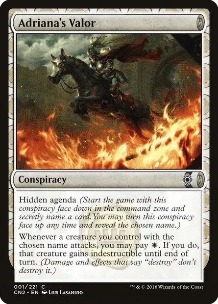 Adriana's Valor, carte Magic CN2 1 — extension Conspiracy: Take the Crown