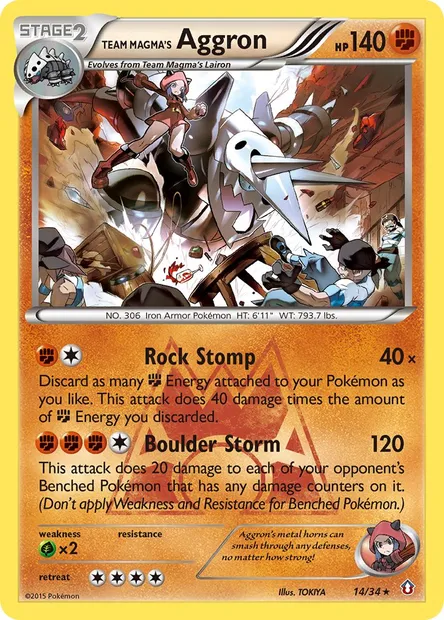 Team Magma's Aggron, Pokémon card DCR 14 — Double Crisis set
