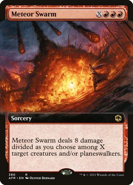 Meteor Swarm, Magic card AFR 380 — Adventures in the Forgotten Realms set