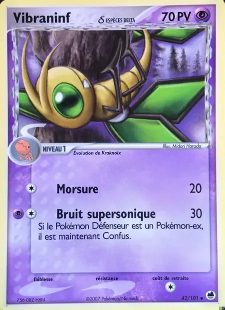 Vibraninf δ, carte Pokémon DF 42 — extension EX Île des Dragons
