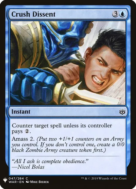 Crush Dissent, Magic card PLST WAR-47 — The List set