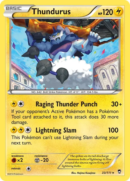 Thundurus, Pokémon card FFI 33 — Furious Fists set