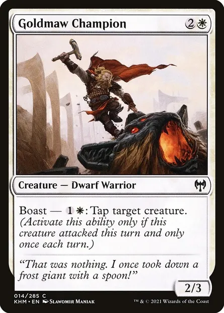 Goldmaw Champion, Magic card KHM 14 — Kaldheim set