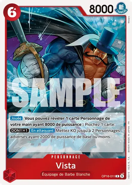 Vista, carte One Piece OP16-011 — extension L'HEURE DE LA BATAILLE DÉCISIVE