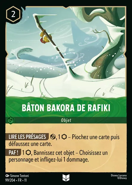 Bâton bakora de Rafiki, carte Disney Lorcana CH11-099 — extension Givresort