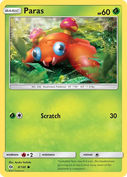 Paras, Pokémon card SUM 4 — Sun & Moon set
