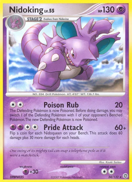Nidoking, Pokémon card SW 34 — Secret Wonders set