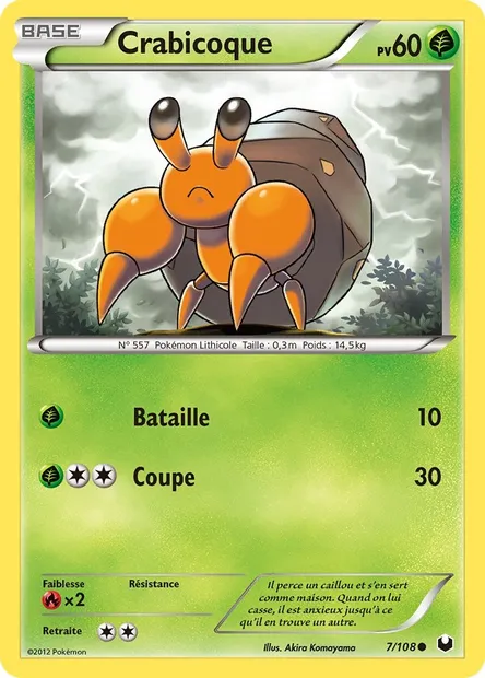 Crabicoque, carte Pokémon DEX 7 — extension Explorateurs Obscurs