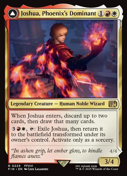 Joshua, Phoenix's Dominant // Phoenix, Warden of Fire, Magic card FIN 229 — Final Fantasy set