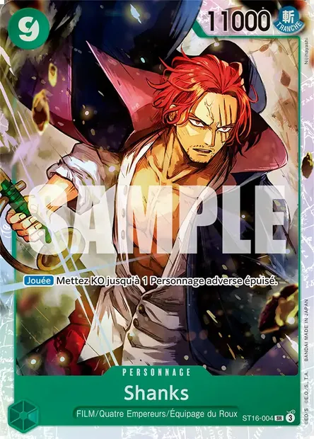 Shanks, carte One Piece ST16-004 — extension VERT Uta
