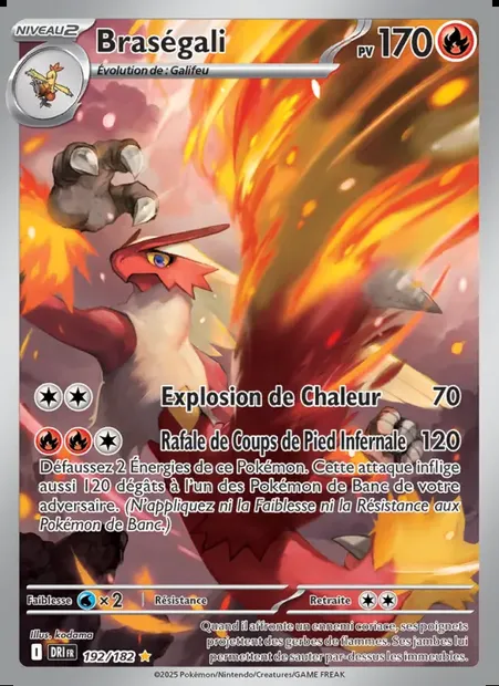 Braségali, carte Pokémon DRI 192 — extension Rivalités Destinées