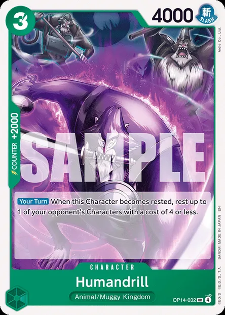 Humandrill, One Piece card OP14-032 — THE AZURE SEA’S SEVEN set