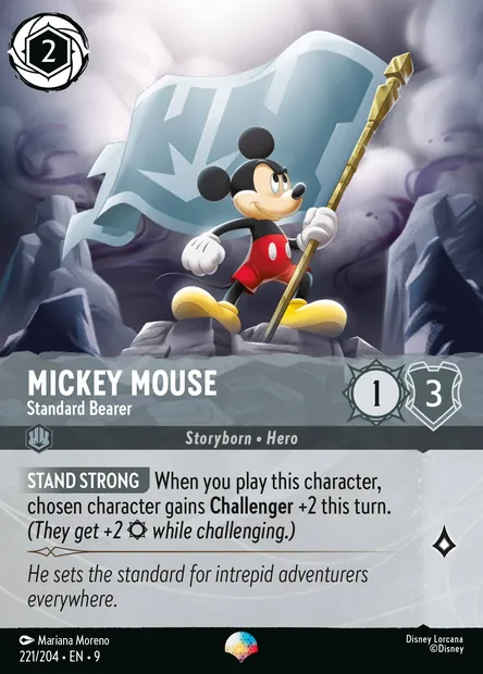 Mickey Mouse - Standard Bearer, Disney Lorcana card CH9-221 — Fabled set