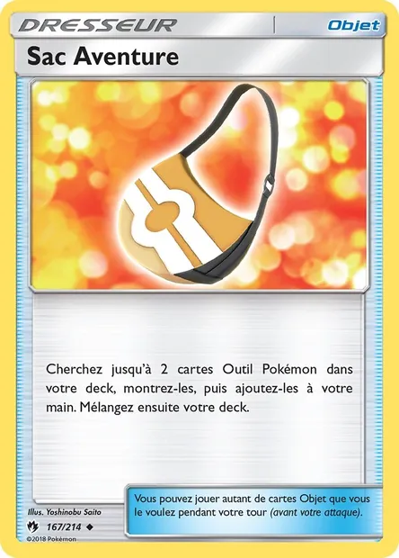 Sac Aventure, carte Pokémon LOT 167 — extension Tonnerre Perdu