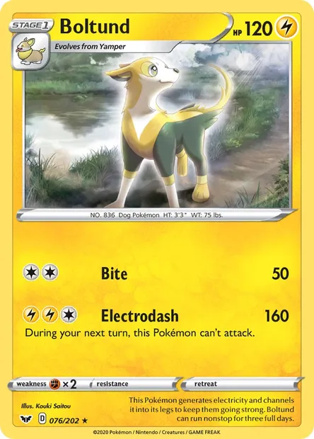Boltund, Pokémon card SSH 76 — Sword & Shield set