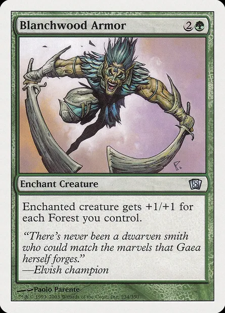 Armure de boisblanc, carte Magic 8ED 234 — extension Huitième Edition