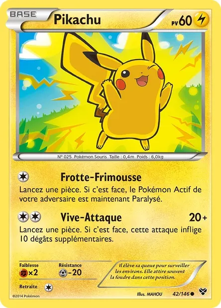 Pikachu, carte Pokémon XY 42 — extension XY