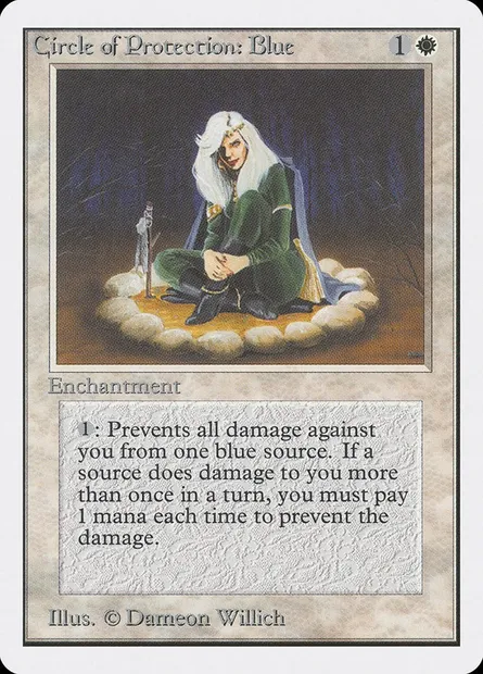 Cercle de protection : bleu, carte Magic 2ED 11 — extension Unlimited Edition