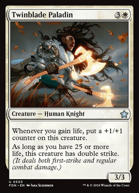 Twinblade Paladin, Magic card FDN 503 — Foundations set