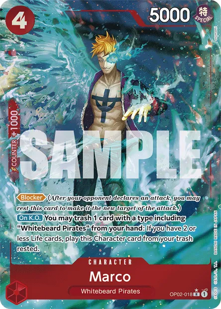 Marco, One Piece card OP02-018 — PARAMOUNT WAR set