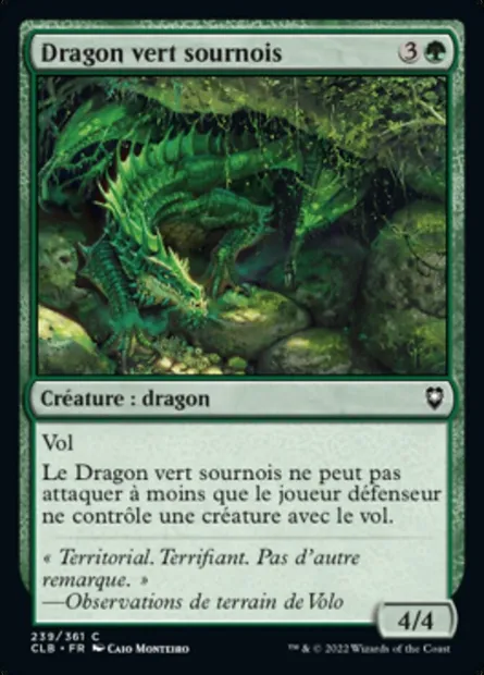 Dragon vert sournois, carte Magic CLB 239 — extension Commander Légendes : la bataille de la Porte de Baldur