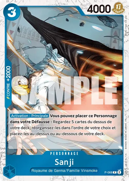 Sanji, carte One Piece P-068 — extension Carte promo