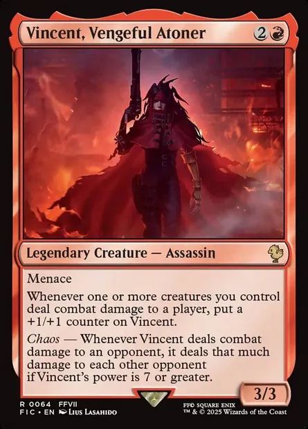 Vincent, Vengeful Atoner, Magic card FIC 64 — Final Fantasy Commander set