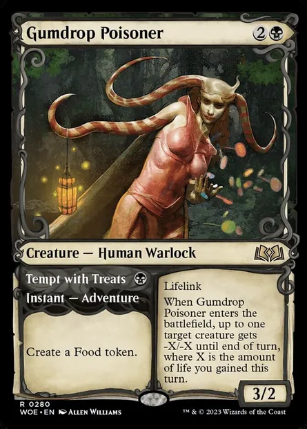 Gumdrop Poisoner // Tempt with Treats, Magic card WOE 280 — Wilds of Eldraine set