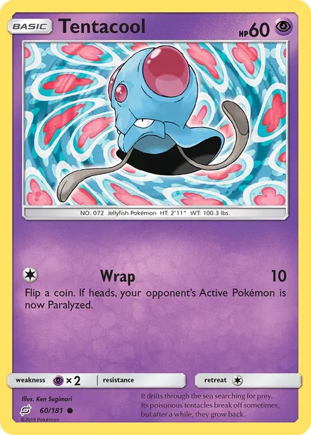 Tentacool, Pokémon card TEU 60 — Team Up set