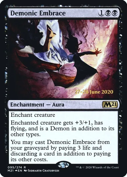 Demonic Embrace, Magic card PM21 95s — Core Set 2021 Promos set