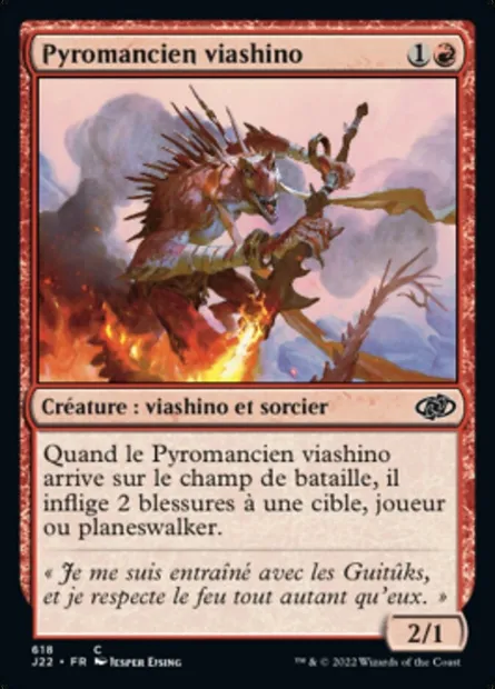 Pyromancien viashino, carte Magic J22 618 — extension Jumpstart 2022