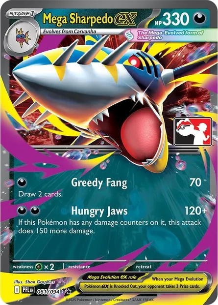 Mega Sharpedo ex, Pokémon card PPS 061-6 — Play! Pokémon Prize Pack Series set
