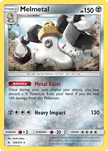 Melmetal, Pokémon card UNB 129 — Unbroken Bonds set