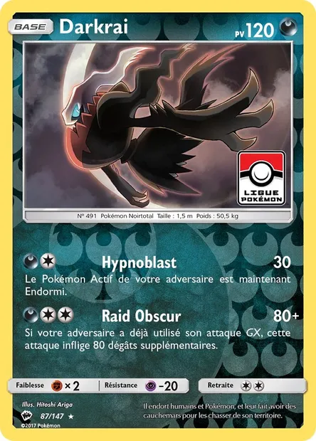 Darkrai, carte Pokémon BUS 87 — extension Ombres Ardentes
