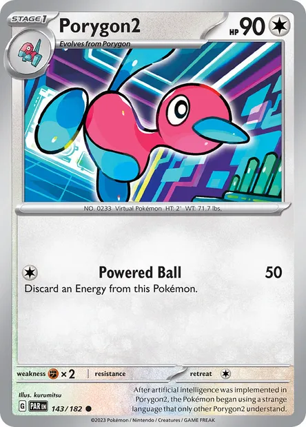 Porygon2, Pokémon card PAR 143 — Paradox Rift set