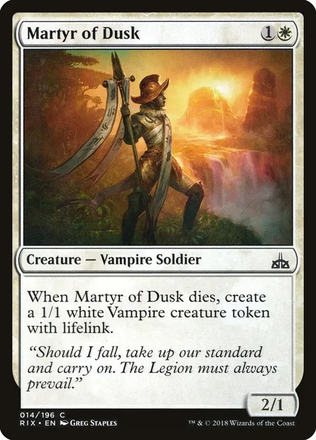 Martyr of Dusk, Magic card RIX 14 — Rivals of Ixalan set