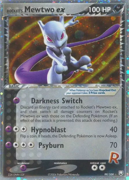 Rocket's Mewtwo ex, Pokémon card TRR 99 — Team Rocket Returns set